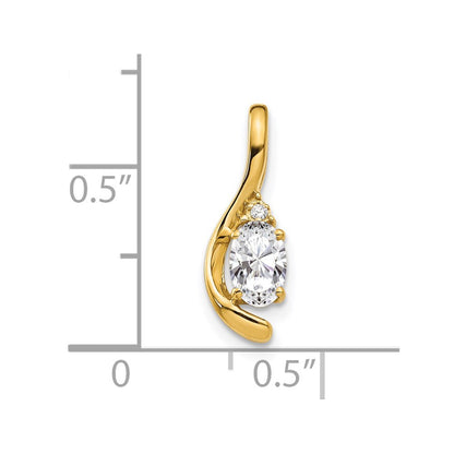 14K Diamond and White Topaz Pendant