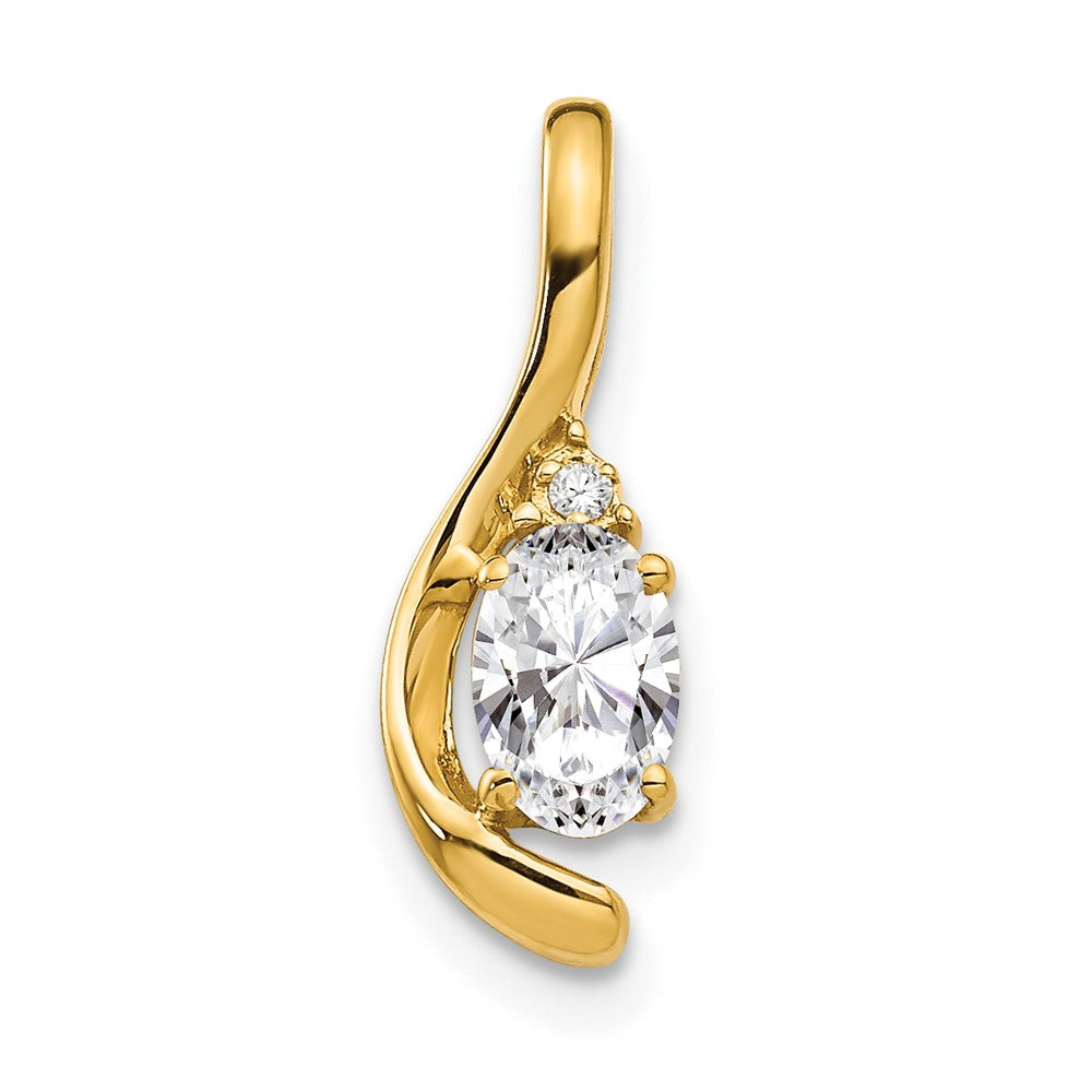 14K Diamond and White Topaz Pendant