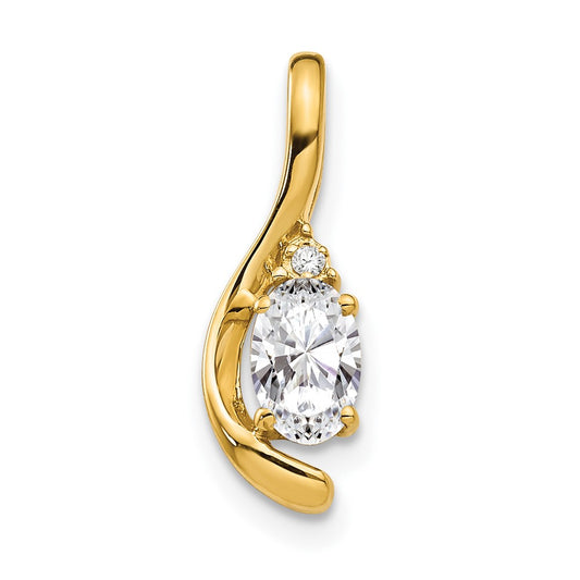 14K Diamond and White Topaz Pendant
