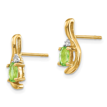 14K Diamond and Peridot Earrings