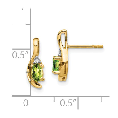 14K Diamond and Peridot Earrings