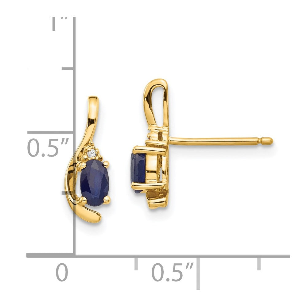14K Diamond and Sapphire Earrings