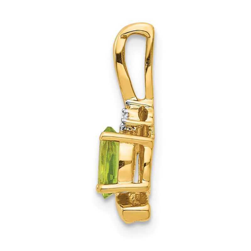 14K Diamond and Peridot Pendant