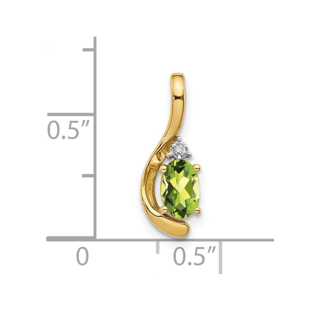 14K Diamond and Peridot Pendant