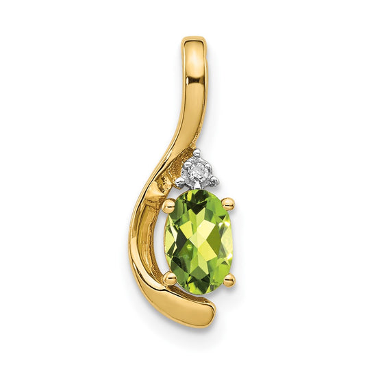 14K Diamond and Peridot Pendant