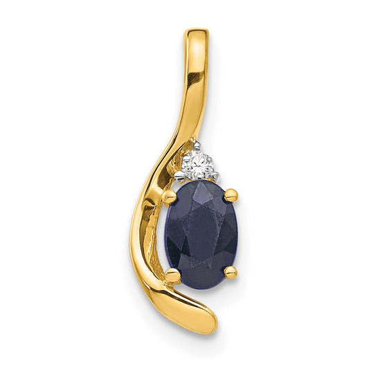 14K Diamond and Sapphire Pendant