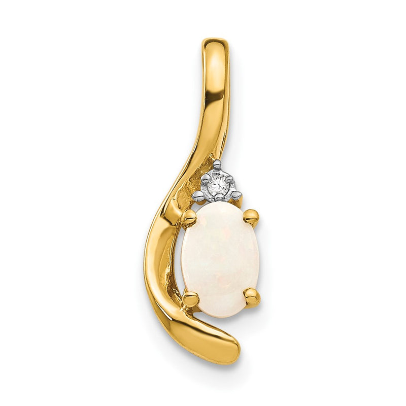 14K Diamond and Opal Pendant
