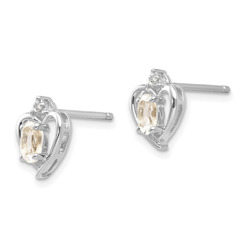 14k White Gold White Topaz Diamond Earring