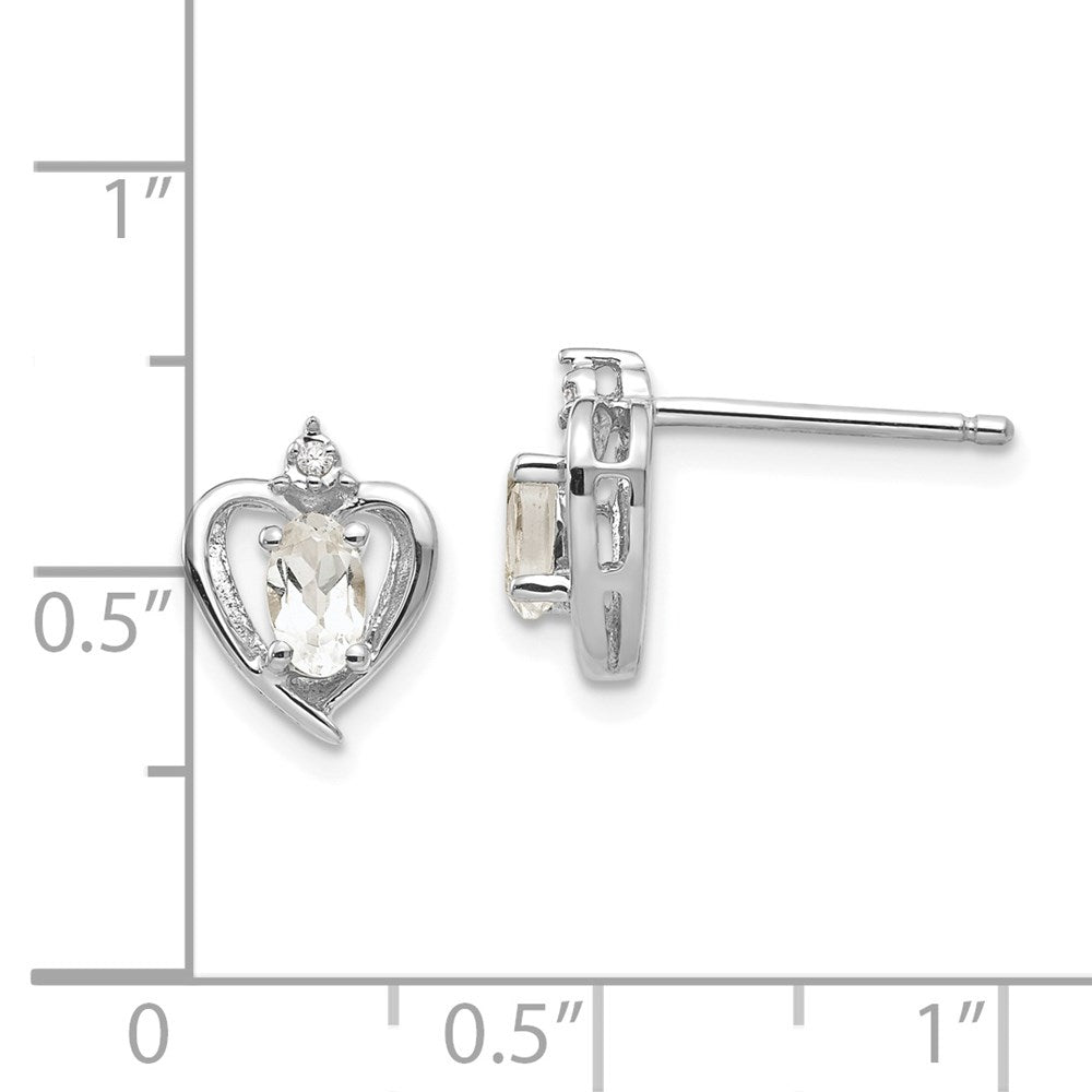 14k White Gold White Topaz Diamond Earring