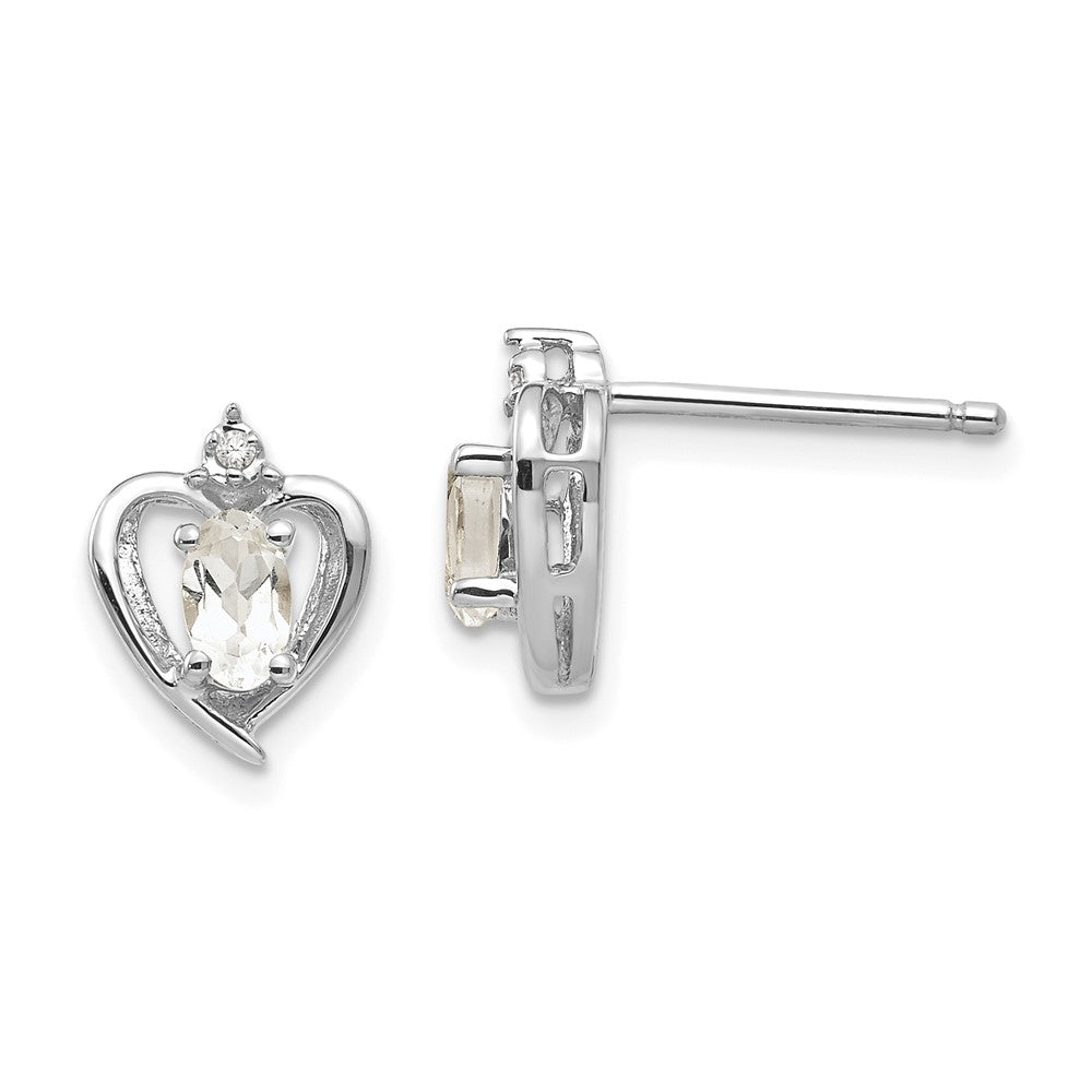 14k White Gold White Topaz Diamond Earring