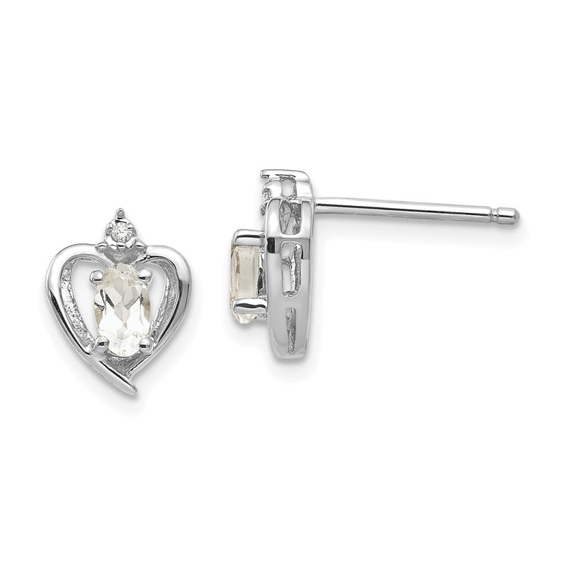 14k White Gold White Topaz Diamond Earring