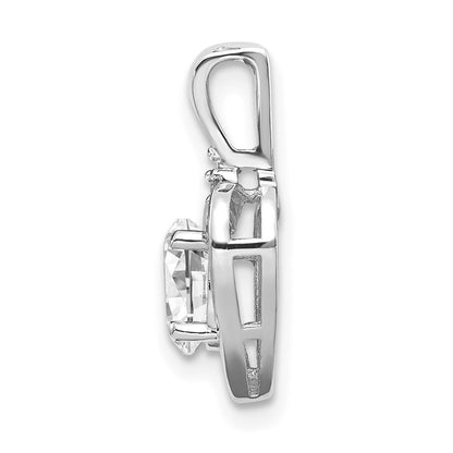 14k White Gold White Topaz Diamond Pendant