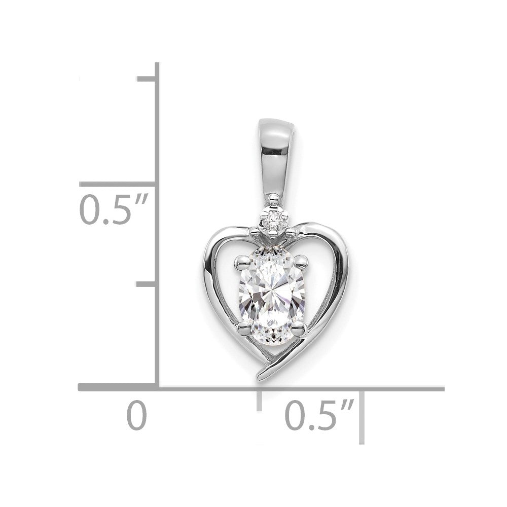 14k White Gold White Topaz Diamond Pendant