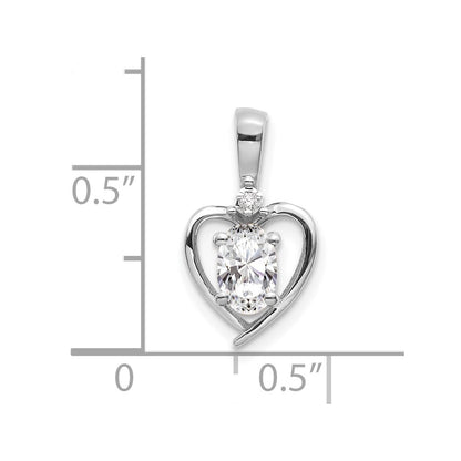 14k White Gold White Topaz Diamond Pendant