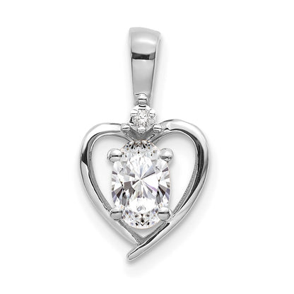 14k White Gold White Topaz Diamond Pendant