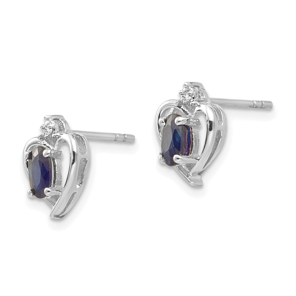 14k White Gold Sapphire Diamond Earring