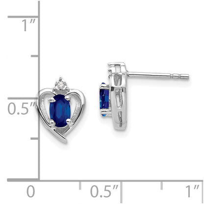 14k White Gold Sapphire Diamond Earring