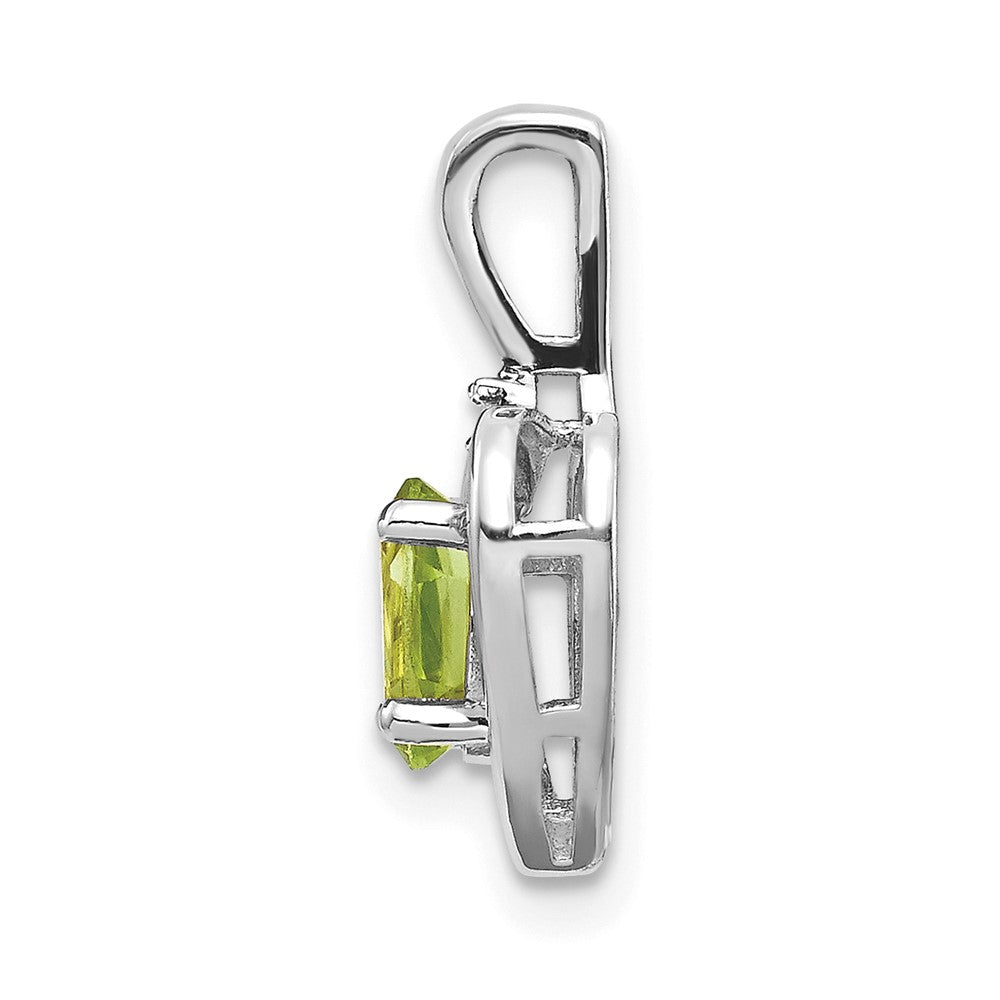 14k White Gold Peridot Diamond Pendant