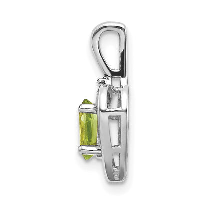 14k White Gold Peridot Diamond Pendant