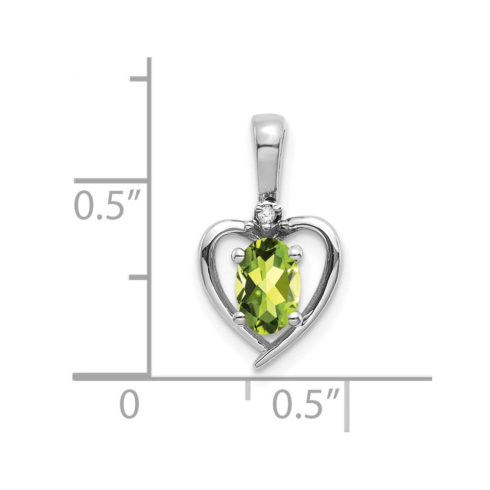 14k White Gold Peridot Diamond Pendant