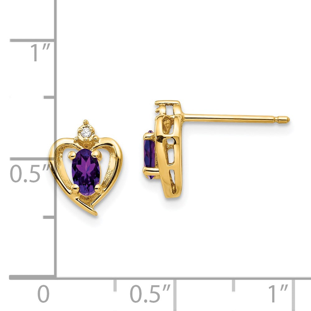 14K Diamond and Amethyst Earrings