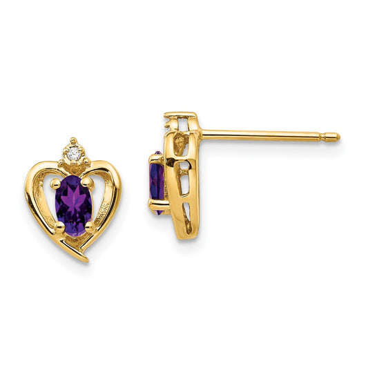 14K Diamond and Amethyst Earrings