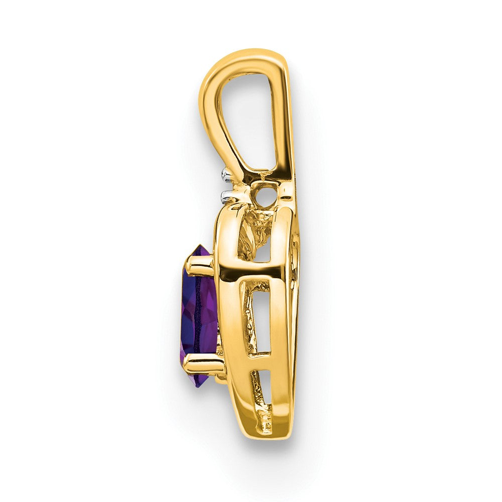 14K Diamond and Amethyst Pendant