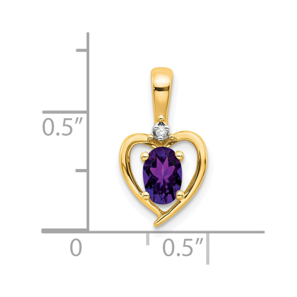 14K Diamond and Amethyst Pendant