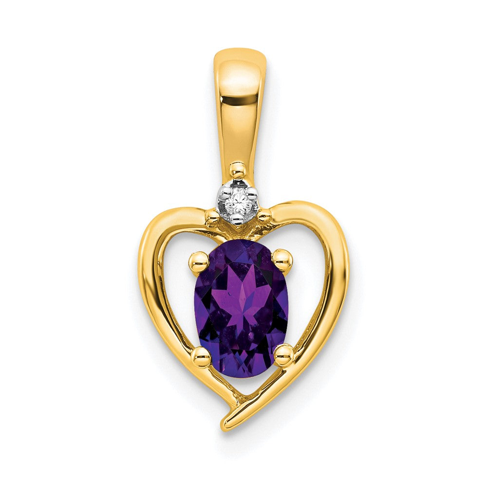14K Diamond and Amethyst Pendant