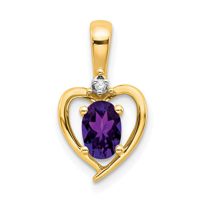 14K Diamond and Amethyst Pendant