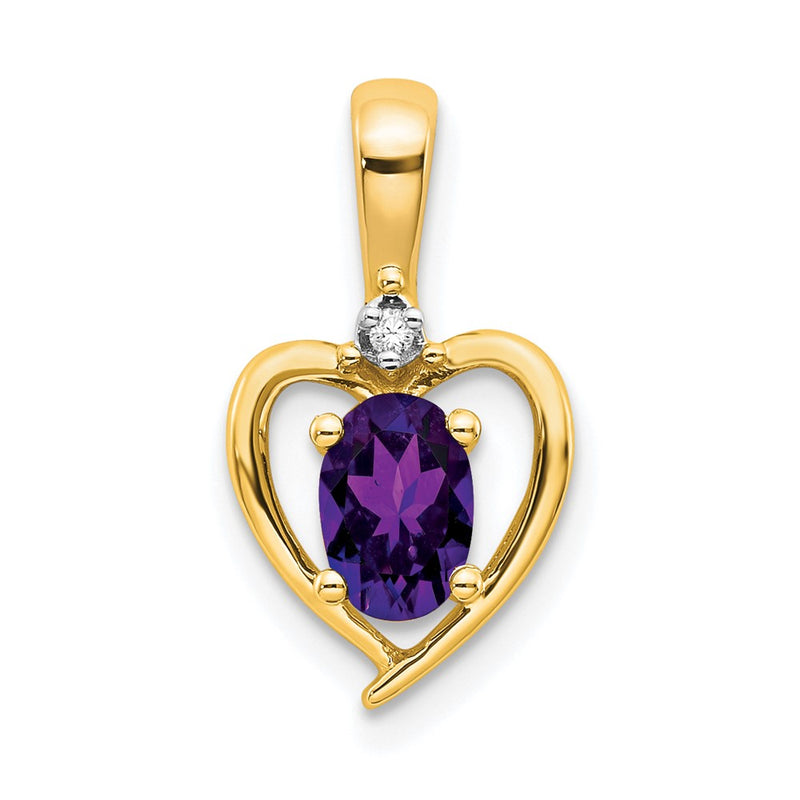 14K Diamond and Amethyst Pendant