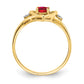10K Yellow Gold Real Diamond & Ruby Ring