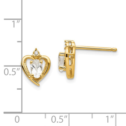 14K Diamond and White Topaz Earrings