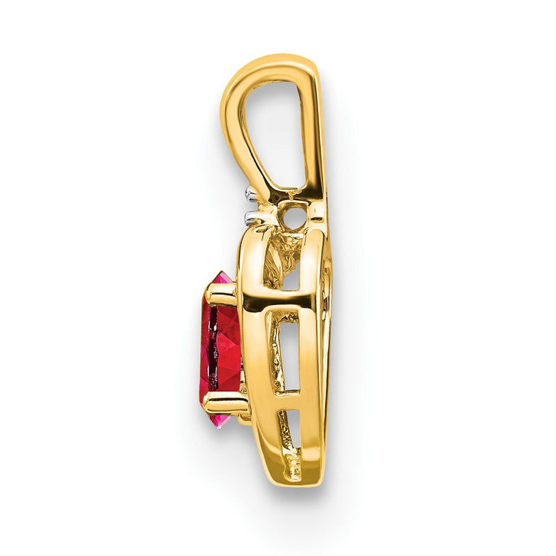 14K Diamond and Ruby Pendant