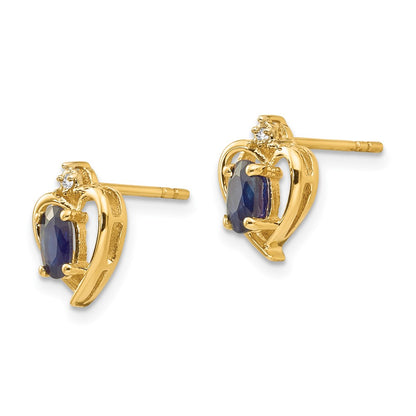 14K Diamond and Sapphire Earrings