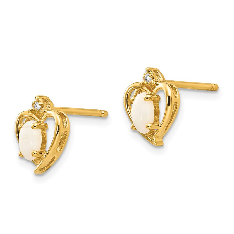 14K Diamond and Opal Earrings