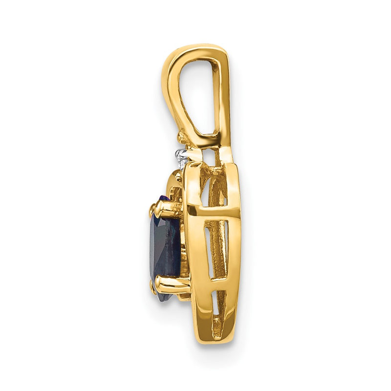 14K Diamond and Sapphire Pendant