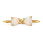 Solid 14k Yellow Gold Polished Created Simulated Opal Bow Ring