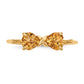 Solid 14k Yellow Gold Polished Simulated Citrine Bow Ring