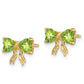 14k Gold Polished Peridot Bow Post Earrings