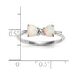 Solid 14k White Gold Polished Created Simulated Opal Bow Ring