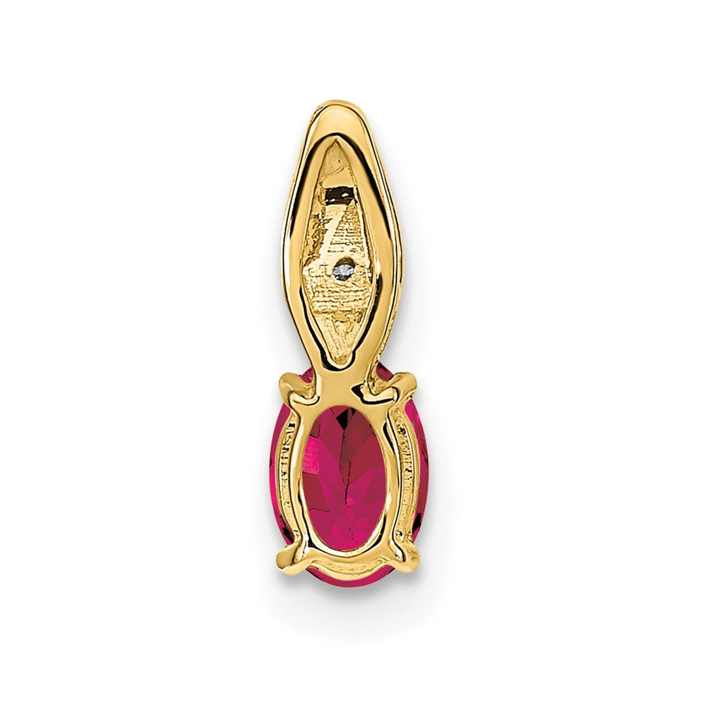 14k Yellow Gold Ruby and Diamond Pendant