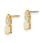 14k Yellow Gold Opal and Diamond Post Earrings