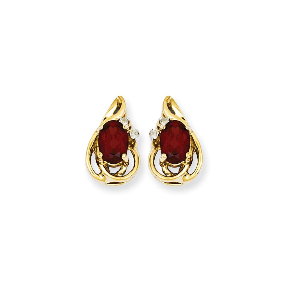 14k Yellow Gold Dia & GA Earrings