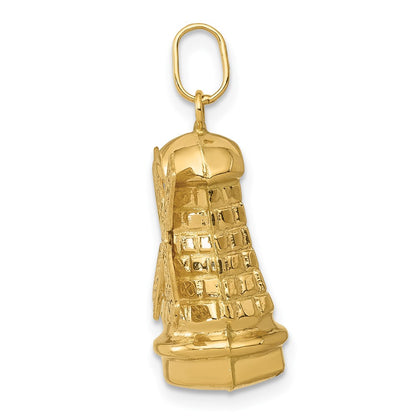14k Yellow Gold  3D Windmill Charm