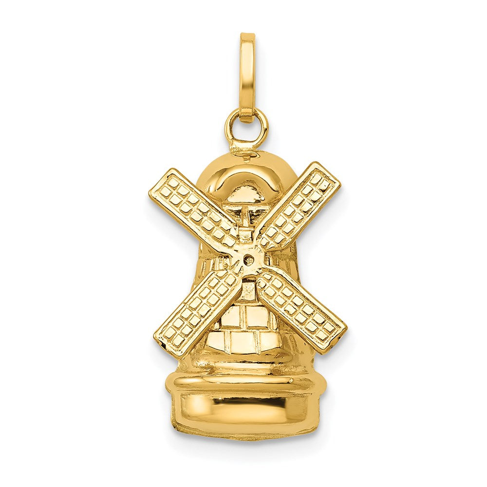 14k Yellow Gold  3D Windmill Charm