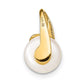 14k Yellow Gold 8-9mm White Button Freshwater Cultured Pearl Pendant Slide