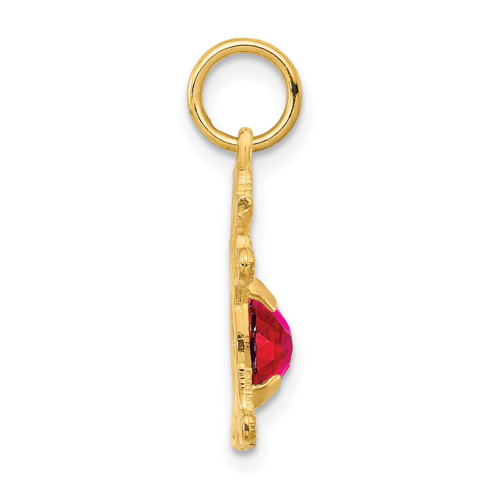 14k Yellow Gold Girl 6x4 Oval Genuine Ruby-July