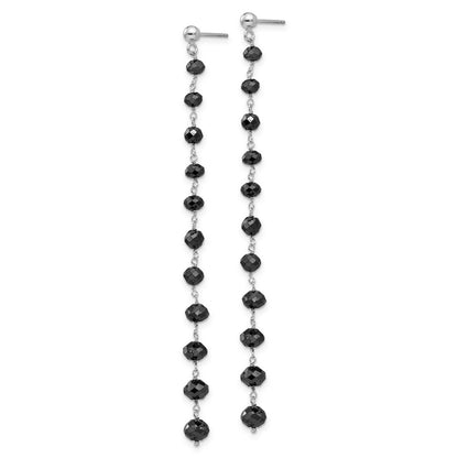 14k White Gold Black Diamond Briolette Earring