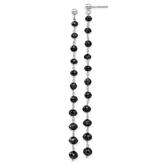 14k White Gold Black Diamond Briolette Earring